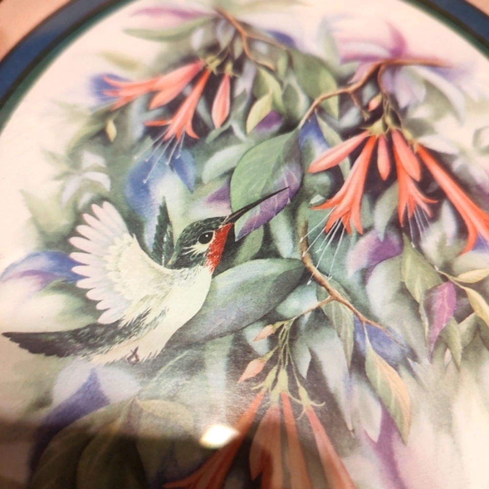🌿🌷🌿 Beautiful Vtg 1994 Signed Watercolor Print Hummingbird Floral Picture Set - Picture 9 of 16
